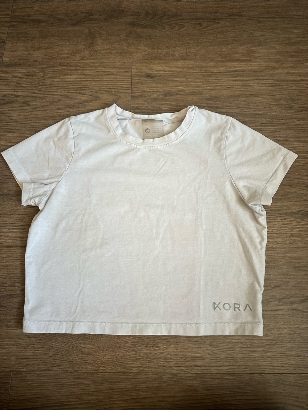 KORA Cropped Logo Tee in White